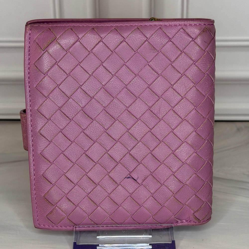 Bottega Veneta Lilac Purple Intrecciato Leather Compact Wallet Full Inclusion - Picture 5 of 14